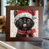 Black Cat with Tongue Out – Christmas Cat Porcelain Tile