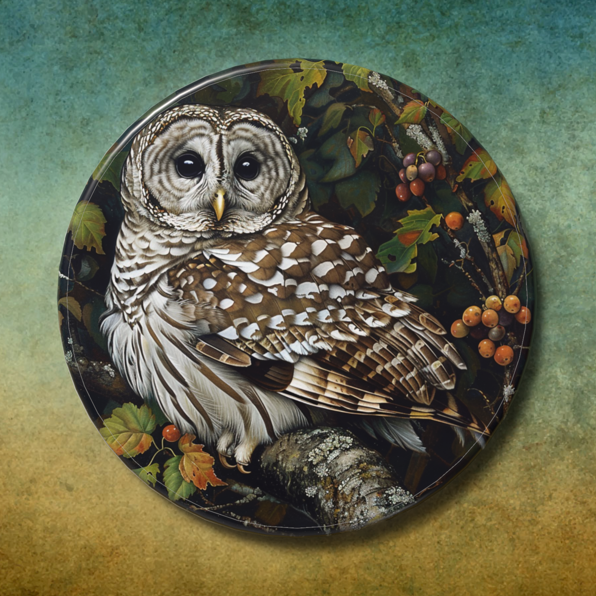 North American Owls And Their Dinner --  Fine Art Porcelain Magnets found at Peeping Tom's Cottage