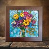 Bouquet of Blooms - Faux Stained Glass Style Mother's Day Art Tile