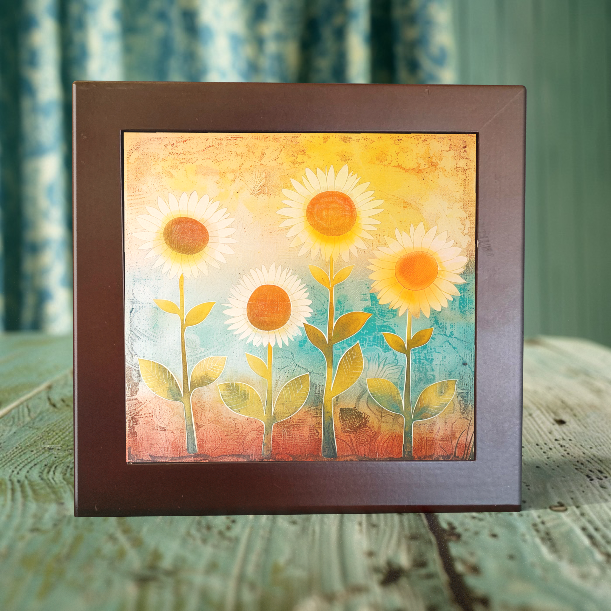 Sunflower Serenade on Porcelain Tile