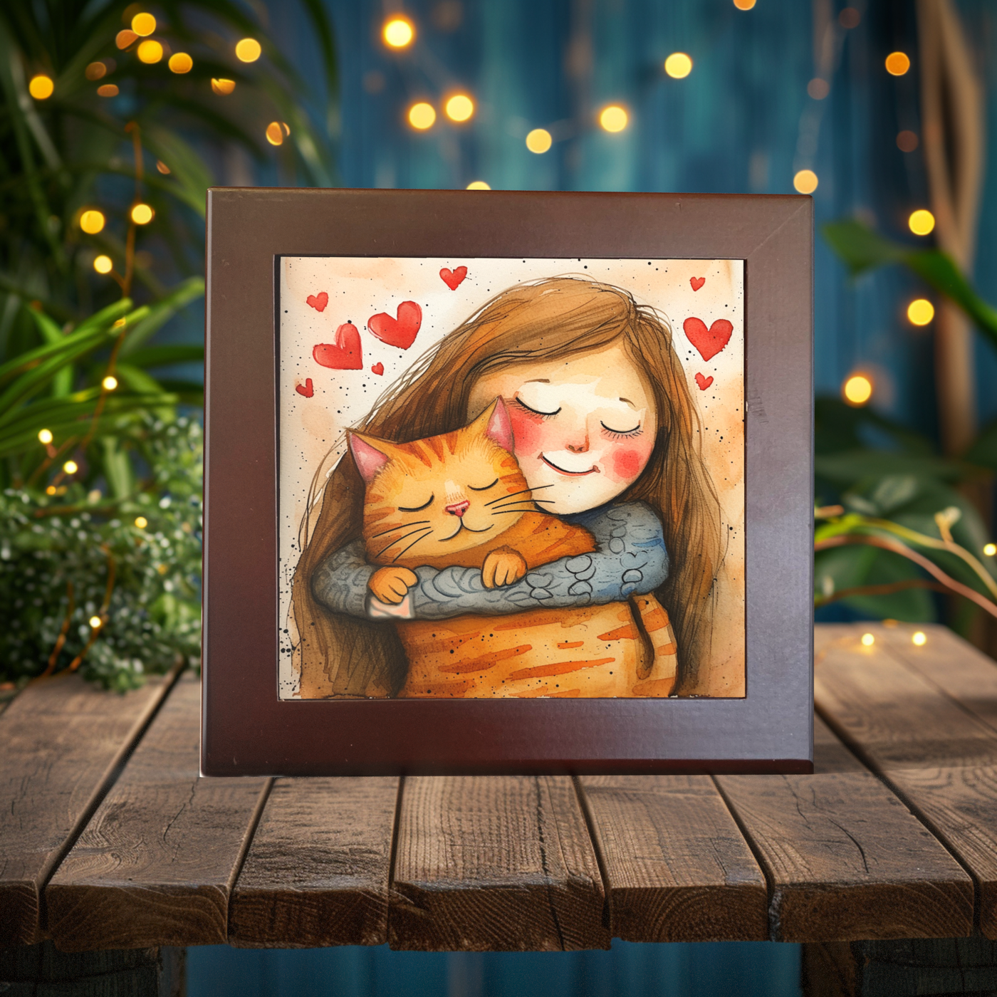 Cozy Companions: Love in a Heartbeat Ceramic Tile