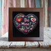 Be Mine Embroidery Look Heart Tile - 4-Inch or 6-Inch | Peeping Tom’s Cottage