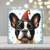 French Bulldog in Fancy Elf Hat– Christmas Dog Porcelain Tile