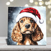 Cocker Spaniel in Santa Hat – Christmas Dog Porcelain Tile
