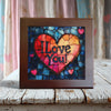 I Love You Stained Glass-Look Heart Tile - 4-Inch or 6-Inch | Peeping Tom’s Cottage