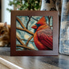 Red Cardinal in Winter Trees – Bold Porcelain Tile with Vintage Style