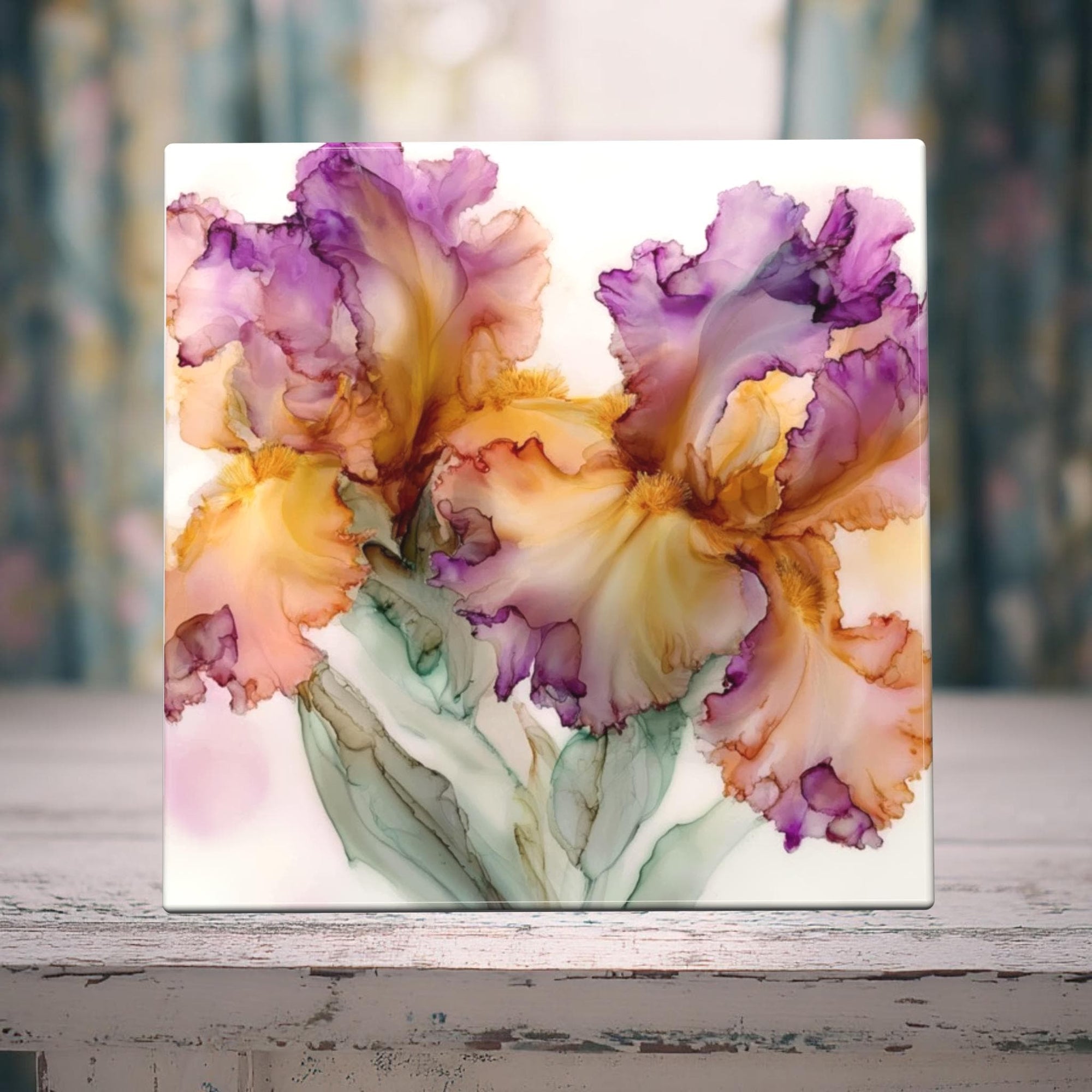 Soft Embrace Irises Porcelain Tile — Blossoms Collection