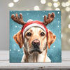Yellow Lab in Reindeer Antlers – Christmas Dog Porcelain Tile