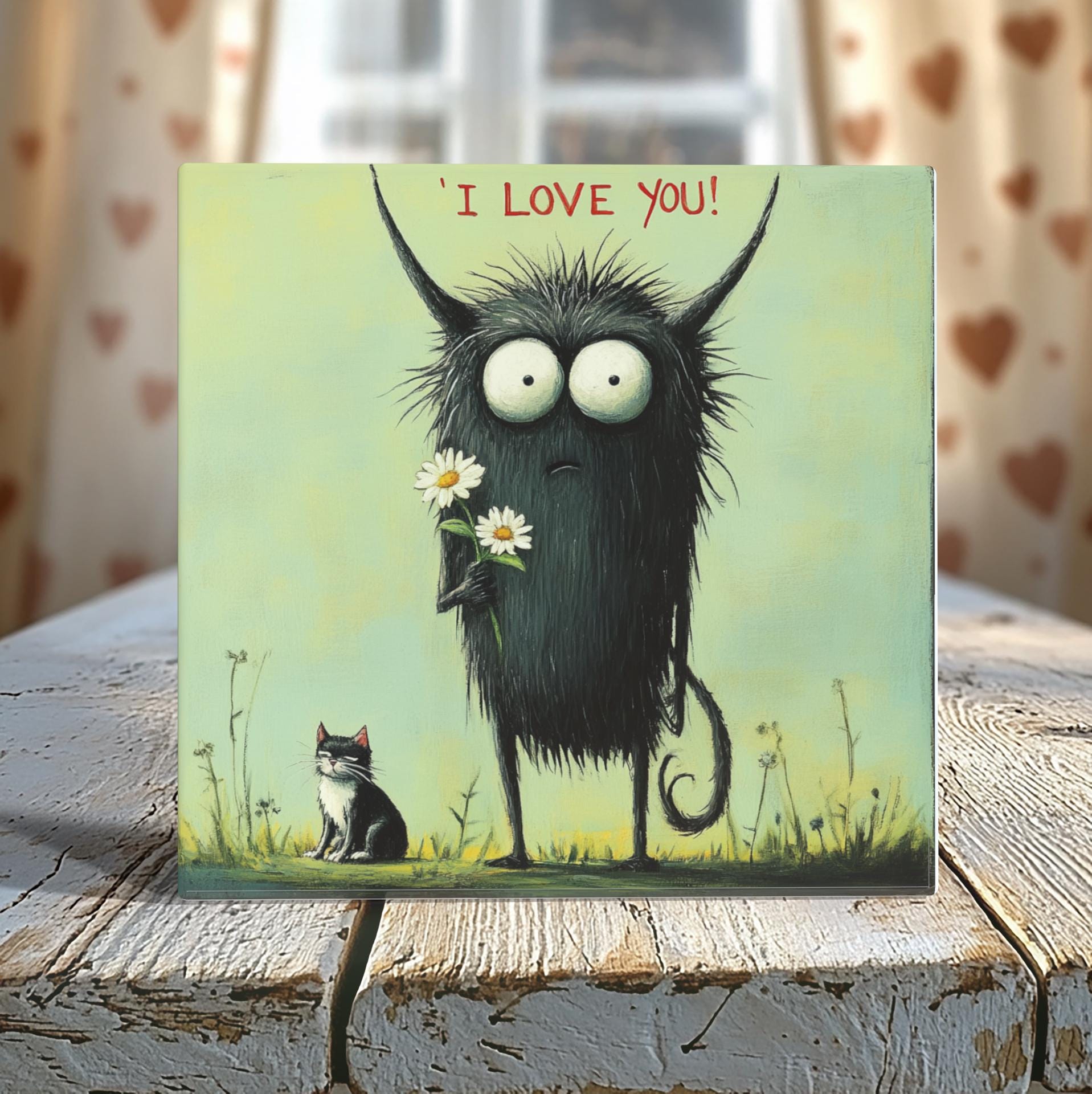 Awkward Monster Love Tile - 4-Inch or 6-Inch | Peeping Tom’s Cottage