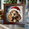 Cocker Spaniel in Santa Hat – Christmas Dog Porcelain Tile