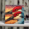 Sandhill Cranes at Dusk – Dramatic Bird Art on Porcelain Tile
