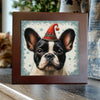 French Bulldog in Fancy Elf Hat– Christmas Dog Porcelain Tile