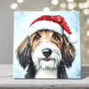Shaggy Sheepdog in Santa Hat – Christmas Dog Porcelain