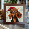 Dachshund in Royal Santa Hat – Christmas Dog Porcelain