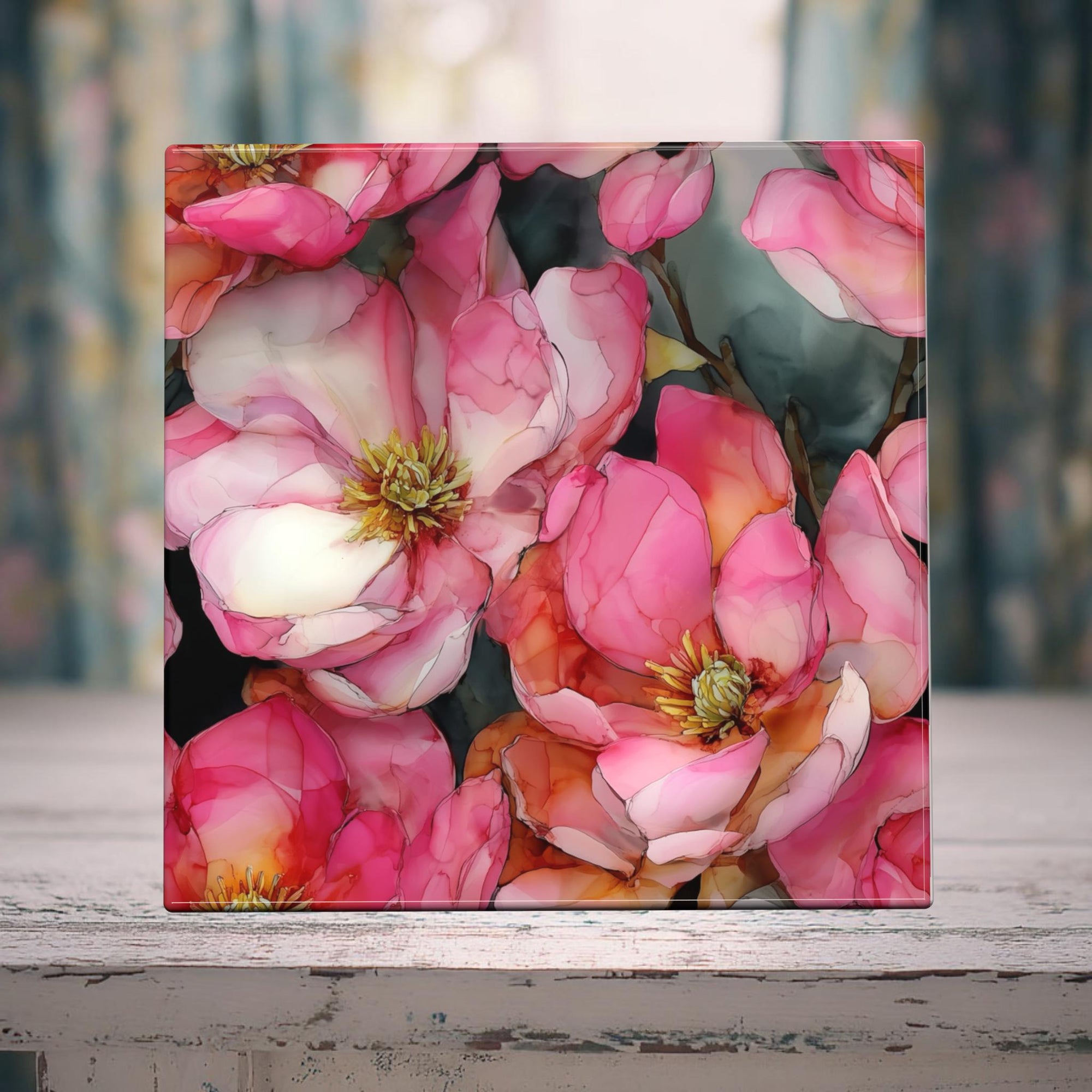 Pink Reverie Magnolia Blossoms Porcelain Tile — Blossoms Collection