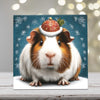 Guinea Pig in Christmas Hat – Holiday Animal Porcelain Tile