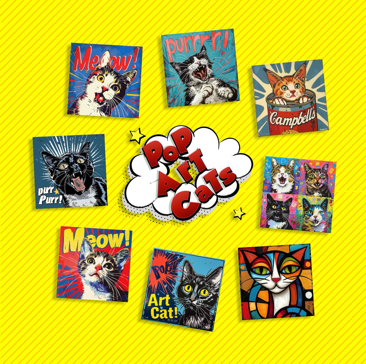 Meow Mix: The Pop Art Porcelain Magnet Collection from Peeping Tom's Cottage