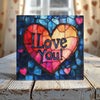 I Love You Stained Glass-Look Heart Tile - 4-Inch or 6-Inch | Peeping Tom’s Cottage