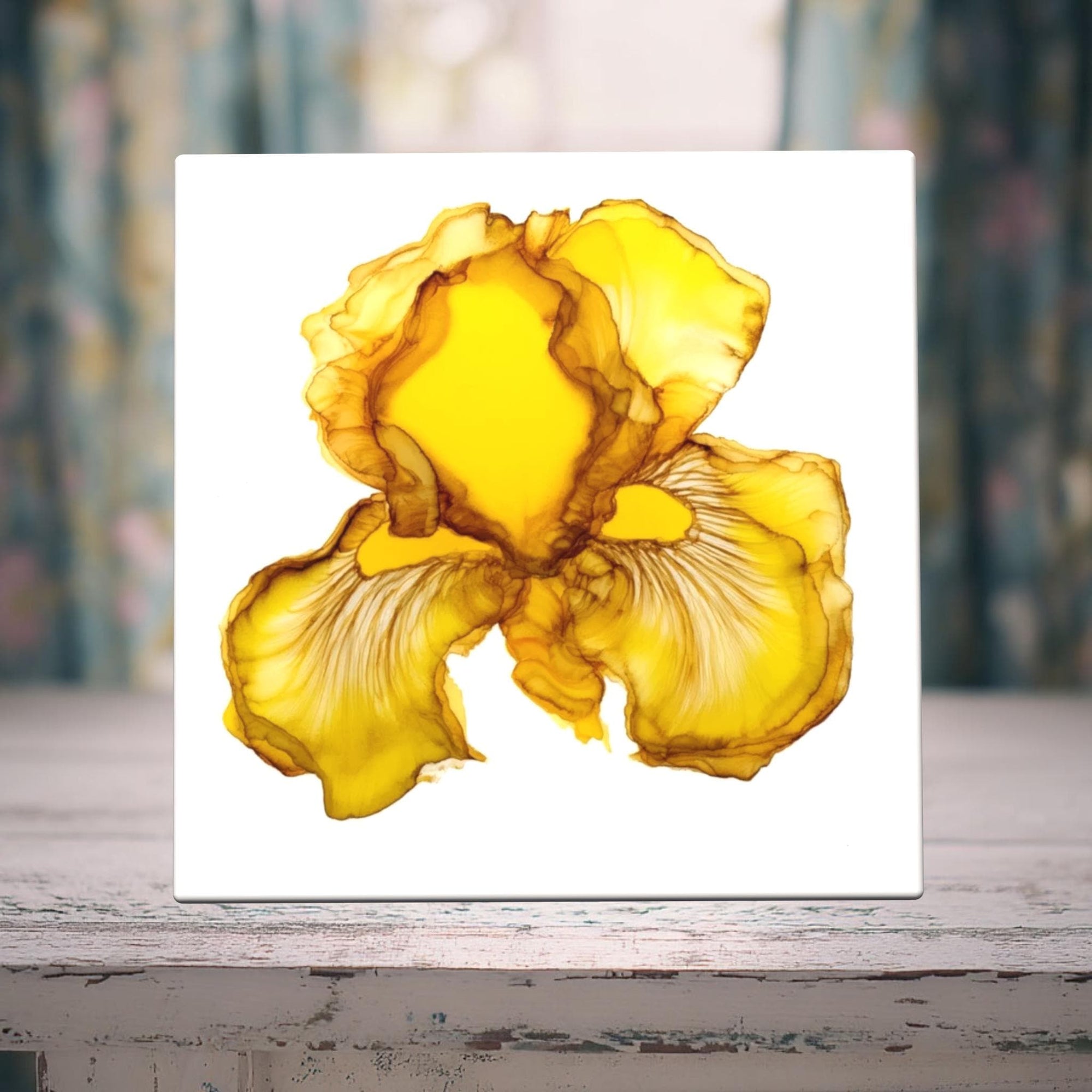 Golden Light Iris Porcelain Tile — Blossoms Collection