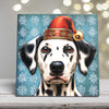 Dalmatian in a Santa Hat – Christmas Dog Porcelain Tile