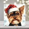 Yorkshire Terrier in Santa Hat – Christmas Dog Art Tile
