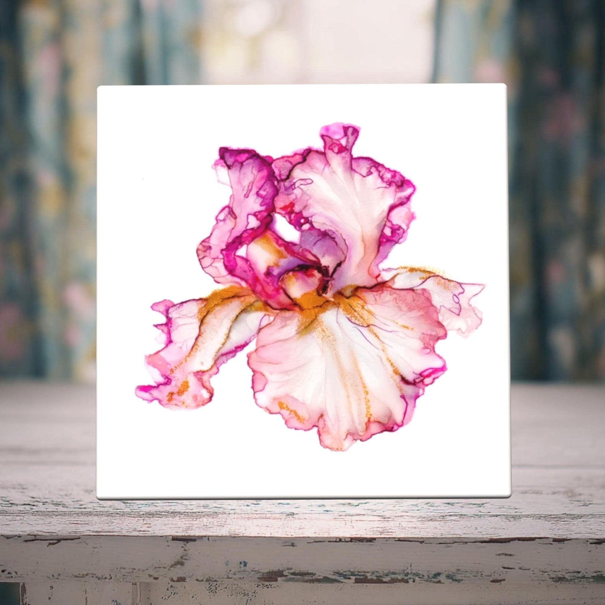 Golden Light Iris Porcelain Tile — Blossoms Collection