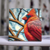 Red Cardinal in Winter Trees – Bold Porcelain Tile with Vintage Style