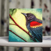 Red-Winged Blackbird – Vibrant Songbird Art on Ceramic Tile