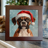 Boxer Dog in Santa Hat – Christmas Dog Porcelain Tile