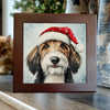 Shaggy Sheepdog in Santa Hat – Christmas Dog Porcelain