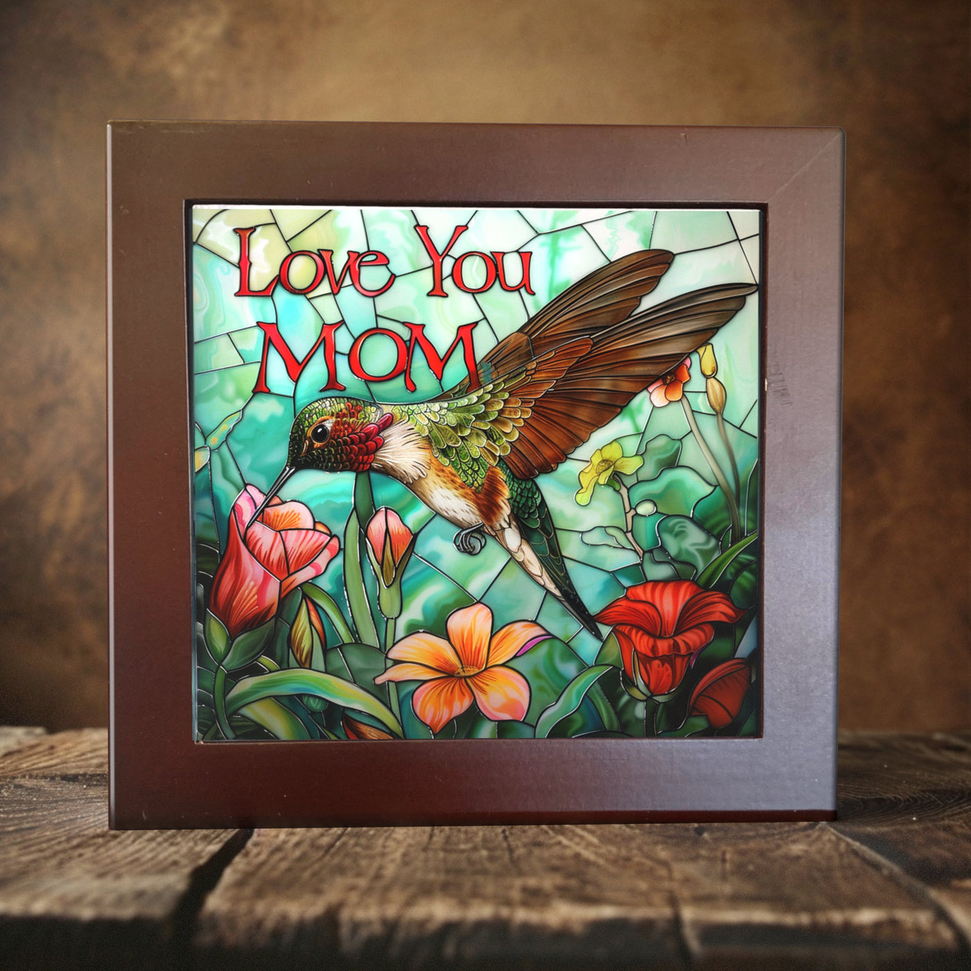 Nature's Melody - Vibrant Hummingbird Mother's Day Art Tile