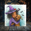 Witch’s Best Friend: Halloween Hug Artwork on Porcelain Tile - 6” & 4” | Dual Finish