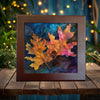 Colorful Oak Leaves Porcelain Tile Art - Bold Autumn Decor for Your Home