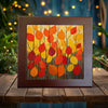 Abstract Autumn Leaves Porcelain Tile Art - Modern Seasonal Decor for Your Home