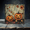 Autumn Glow: Whimsical Pumpkin Patch Porcelain Tile Art for Halloween and Fall Decor