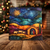 Starry Night Nativity Porcelain Tile - Inspiring Christmas Scene for Holiday Decor