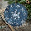 Snowflake Porcelain Christmas Ornament - Double-Sided Winter Wonderland Keepsake -- Scandinavian Style