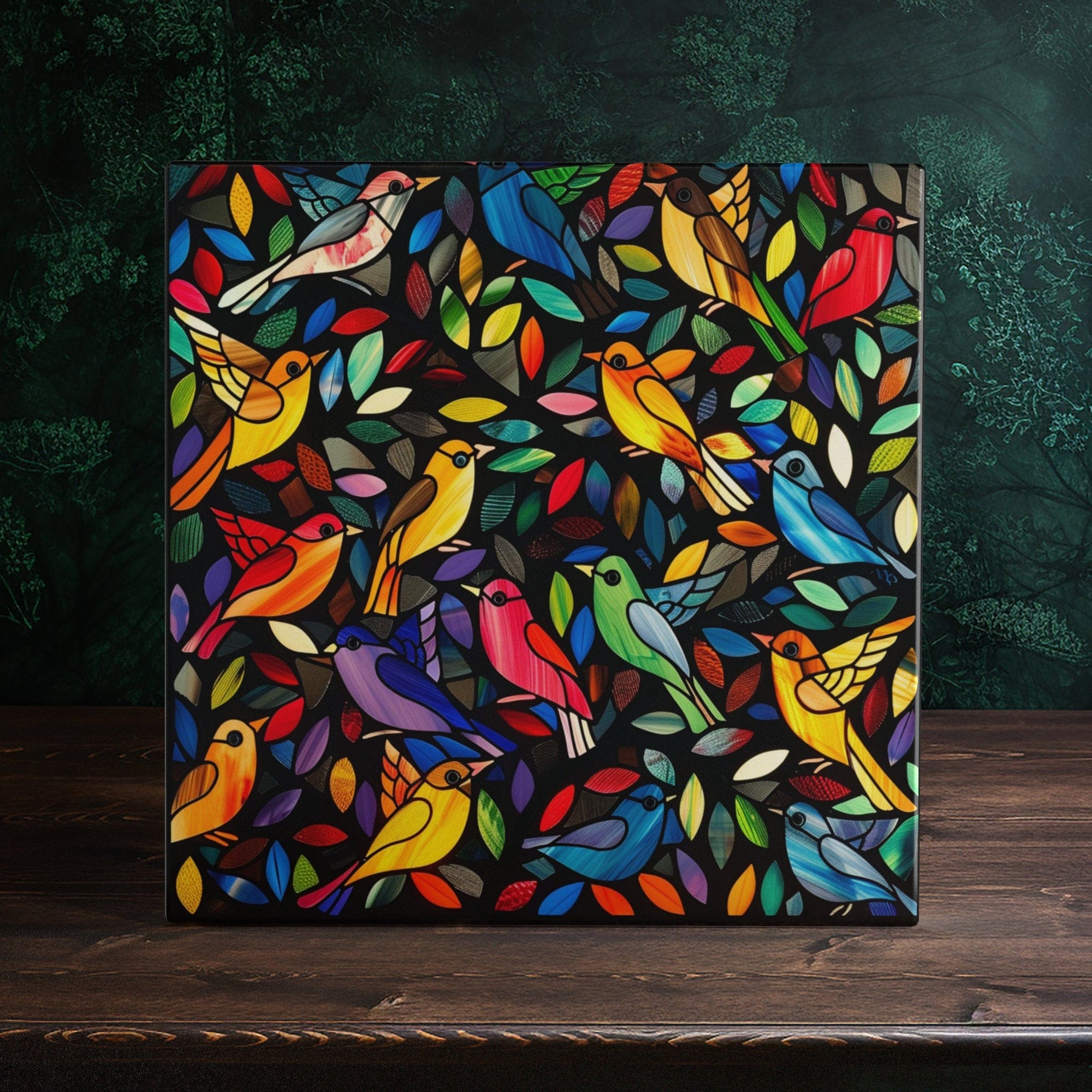 Peeping Tom's Cottage Aviary Mosaic Vivid Ceramic Tile - Bird-Lover's Home Decor | Peeping Tom's Cottage