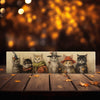 Peeping Tom's Cottage Custom Printed Tile 16 x 4 inches Enchanted Halloween Cats Watercolor Art Panorama - Festive Tile Decor