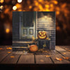 Peeping Tom's Cottage Custom Printed Tile Autumnal Elegance: Handcrafted Pumpkin Porch Art Tile for Cozy Fall Home Decor