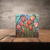 Peeping Tom's Cottage Custom Printed Tile Elegant Blossom Art Tiles - Stained Glass Style Tulip Ceramic Decor