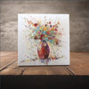Peeping Tom's Cottage Custom Printed Tile Explosion of Blooms: Hand-Painted Floral Bouquet Art Tile in Vibrant Colors for Dynamic Home Decor