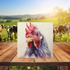 Peeping Tom's Cottage Custom Printed Tile Farmhouse Chic Chicken Portrait Tile - Rustic Home Decor Accent