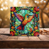 Peeping Tom's Cottage Custom Printed Tile Floral Dance - Colorful Hummingbird Stained Glass Style Art Tile for Home Beautification