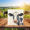Peeping Tom's Cottage Custom Printed Tile Holstein cow Tile Art Farm Animal Art Heirloom, home décor boho art, ornate, Farm art