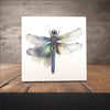 Peeping Tom's Cottage Custom Printed Tile Iridescent Dragonfly Watercolor Ceramic Tile - Luxurious Art