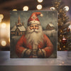 Peeping Tom's Cottage Custom Printed Tile Jolly Old St. Nick - Vintage Santa Claus Portrait Art Tile for Classic Christmas Decor