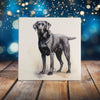 Peeping Tom's Cottage Custom Printed Tile Majestic Black Labrador Decor Tile - Artisan Watercolor Canine Illustration for Home Accent Pieces