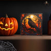 Peeping Tom's Cottage Custom Printed Tile Mystic Twilight - Raven Stained Glass Art Tile for Enigmatic and Bold Home Decor