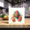 Peeping Tom's Cottage Custom Printed Tile Ocean's Bounty: Hand-Painted Watercolor Lobster Art Tile for Sea-Inspired Home Decor
